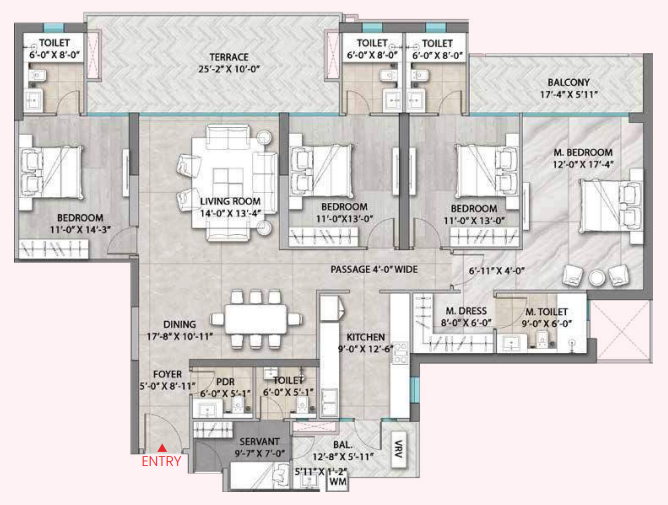 4 BHK Layout Plan